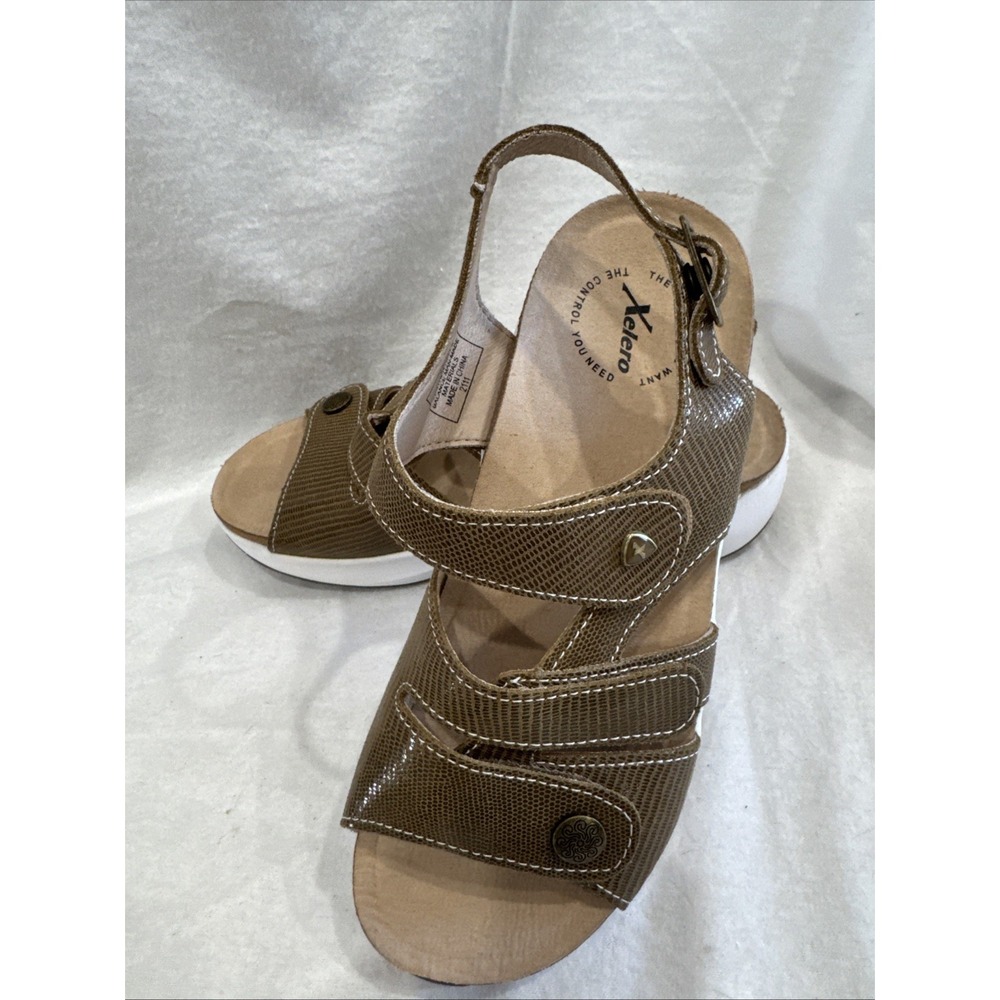 Xelero X29534 MYKONOS Sandals Women's 36 US 5.5-6 Shoes Nutmeg Worn 1x Hook Loop